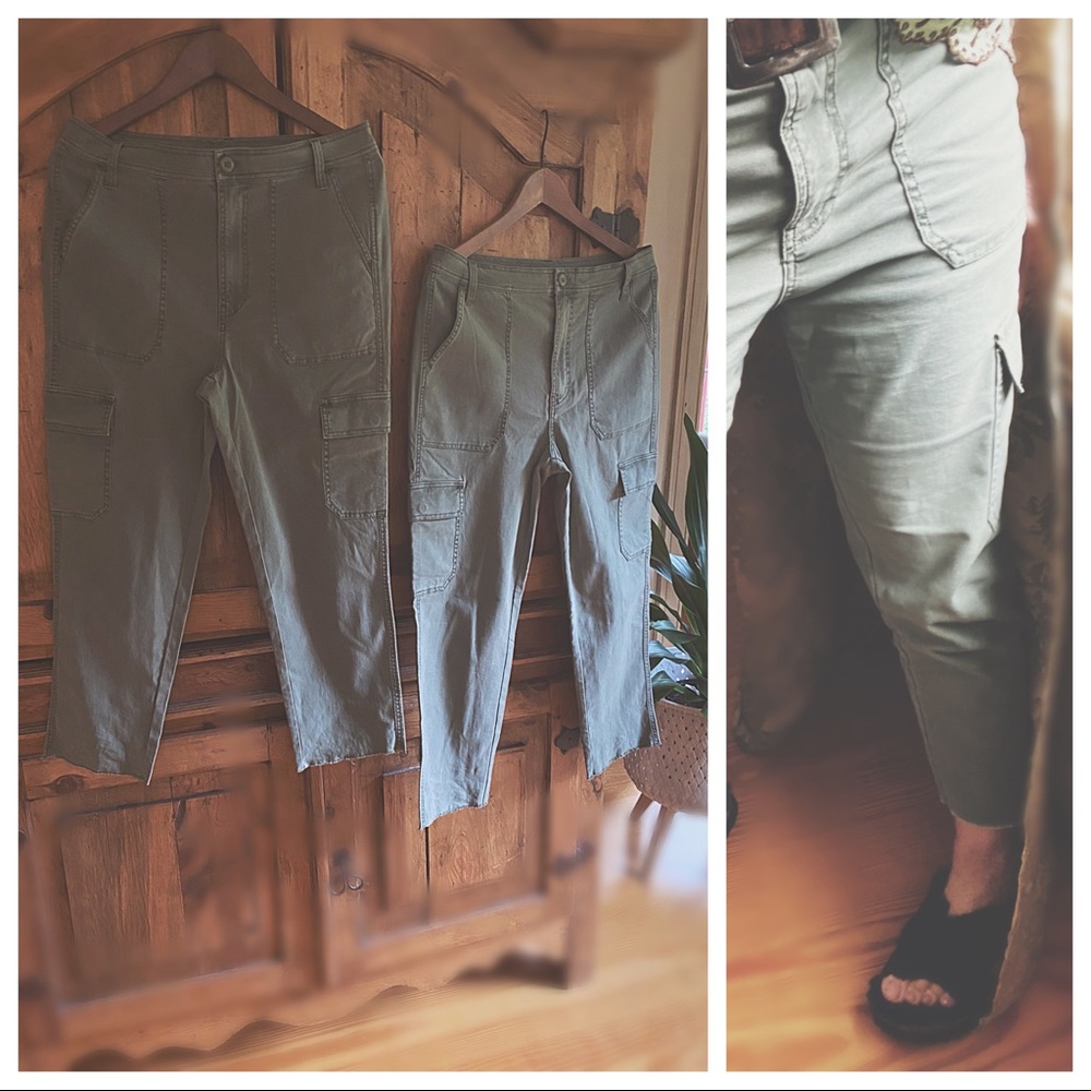 Caro Pants Army Green Raw Hem - Picture 4 of 16